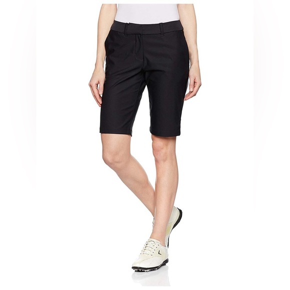 Nike Women's Golf Tournament Dri-Fit Bermuda Shorts-Black Sz 10 EUC - Picture 1 of 11